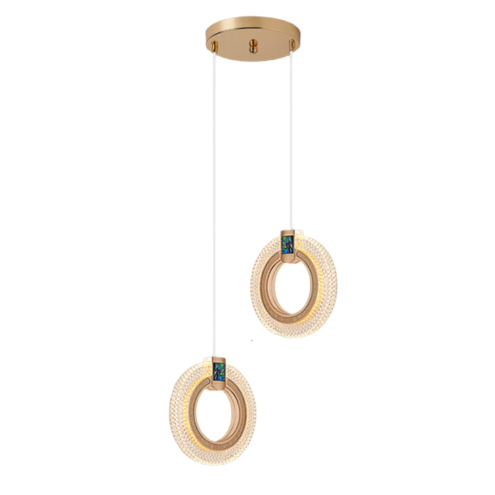 Pendente Anilha Dupla Cristal Circular