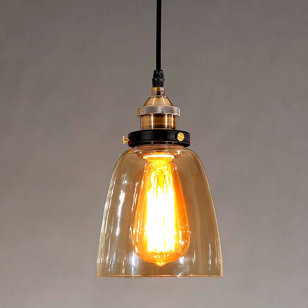 Pendente de Vidro Moderno Âmbar Oval