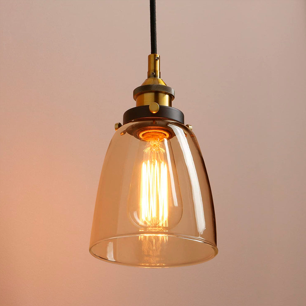 Pendente de Vidro Moderno Âmbar Oval