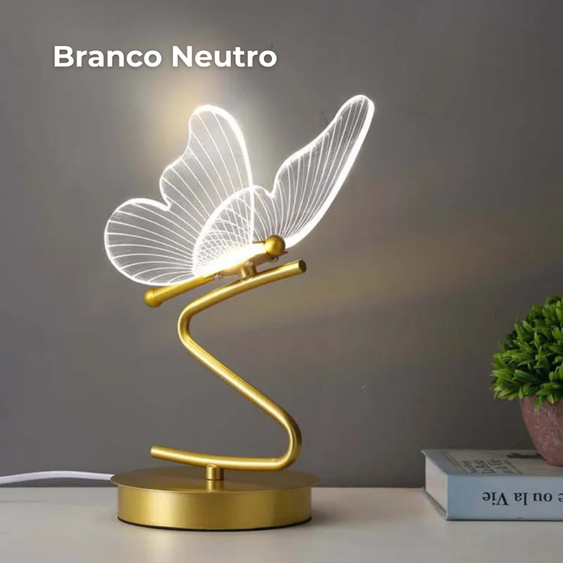 Luminária Borboleta com Detalhes em Acrílico