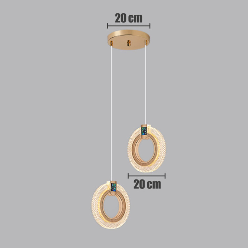 Pendente Anilha Dupla Cristal Circular