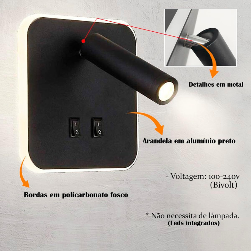 Arandela Spotled com Iluminação Direcional