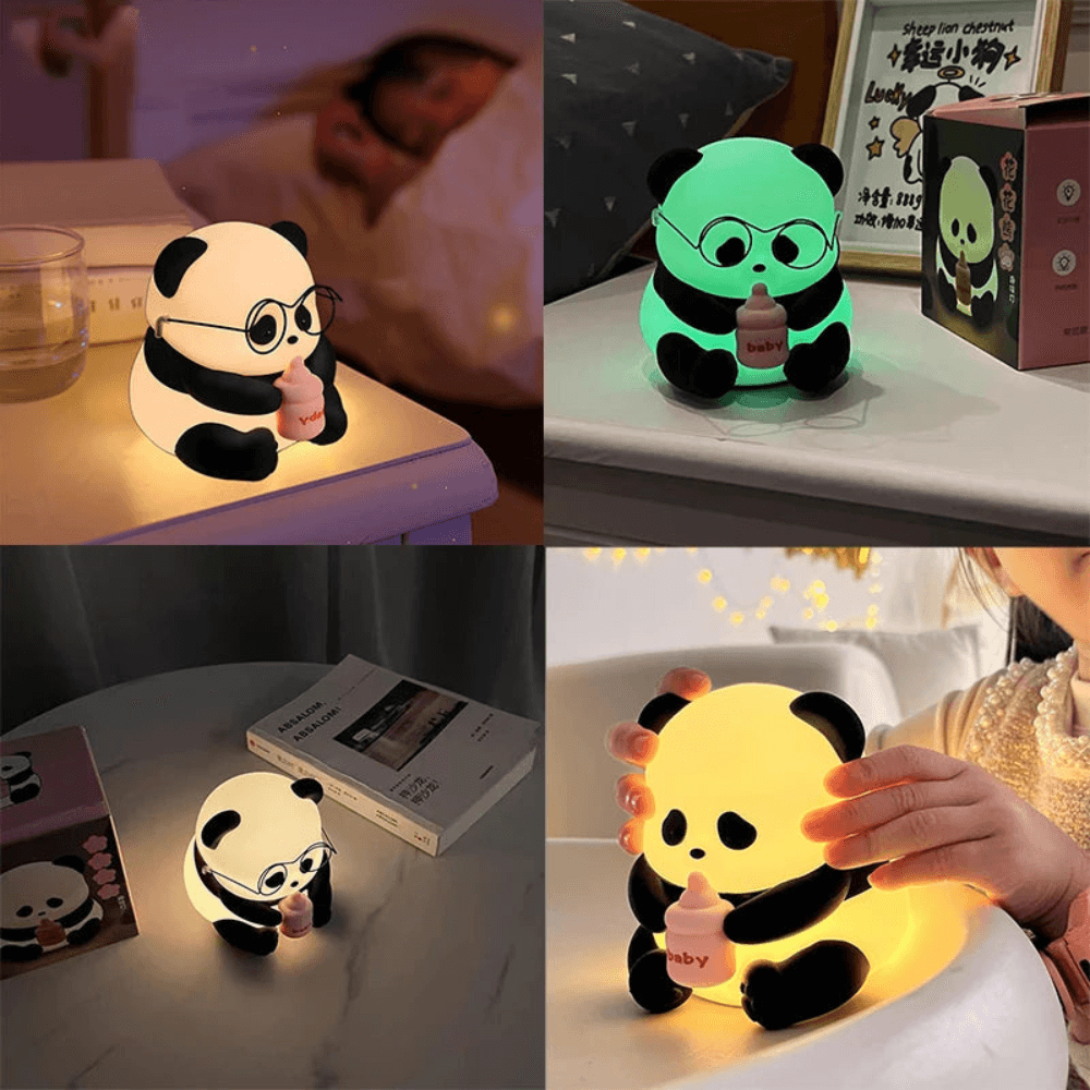 Abajur Panda de Silicone | LED RBG Recarregável - Oftaluz