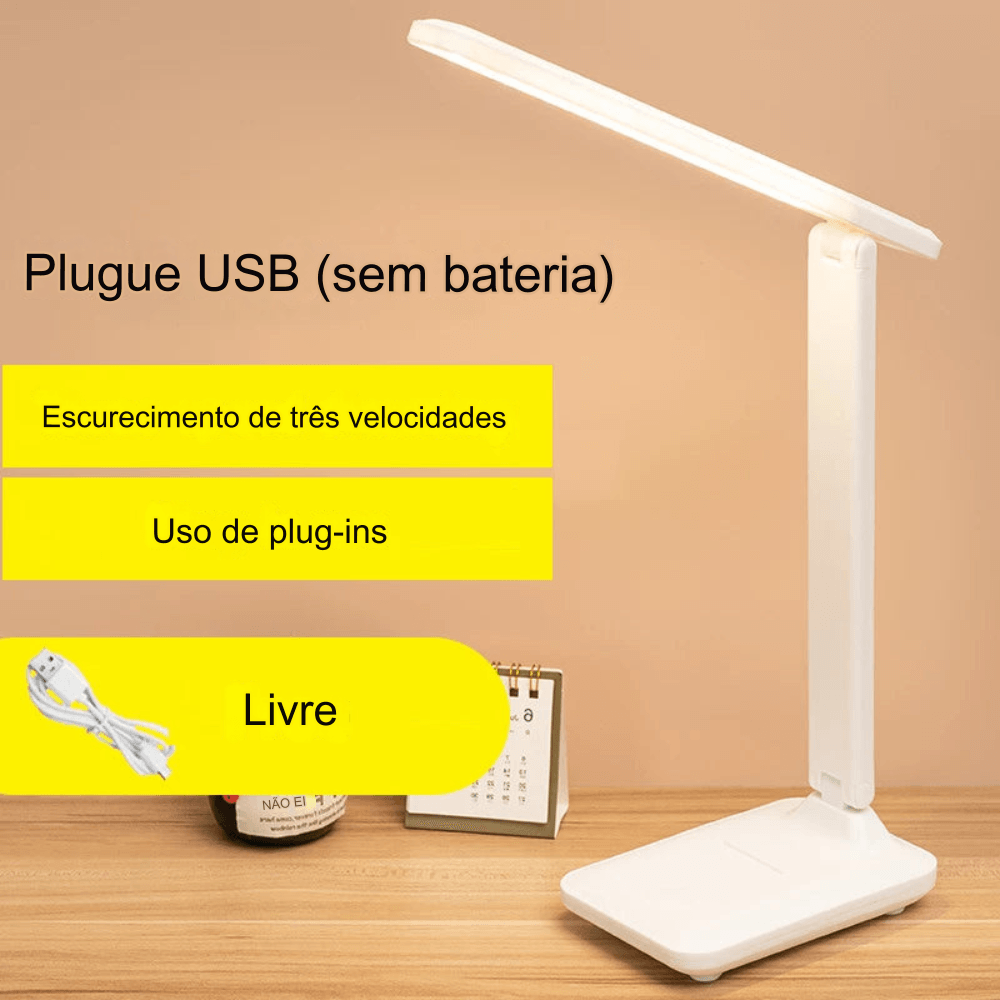 Abajur de Mesa Para Leitura Led Touch Dimável - Oftaluz