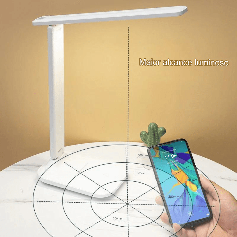 Abajur de Mesa Para Leitura Led Touch Dimável - Oftaluz
