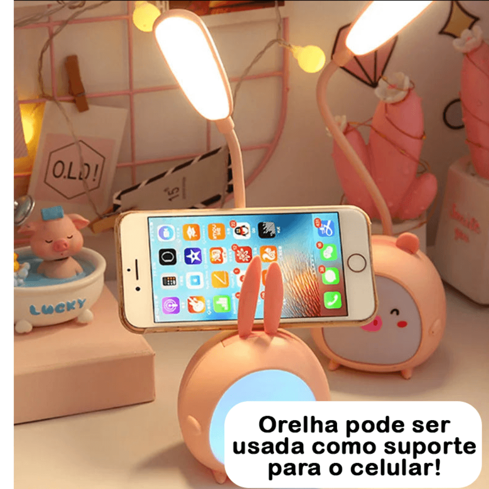 Luminária Coelho LED Colorida USB com Proteção Ocular - Oftaluz
