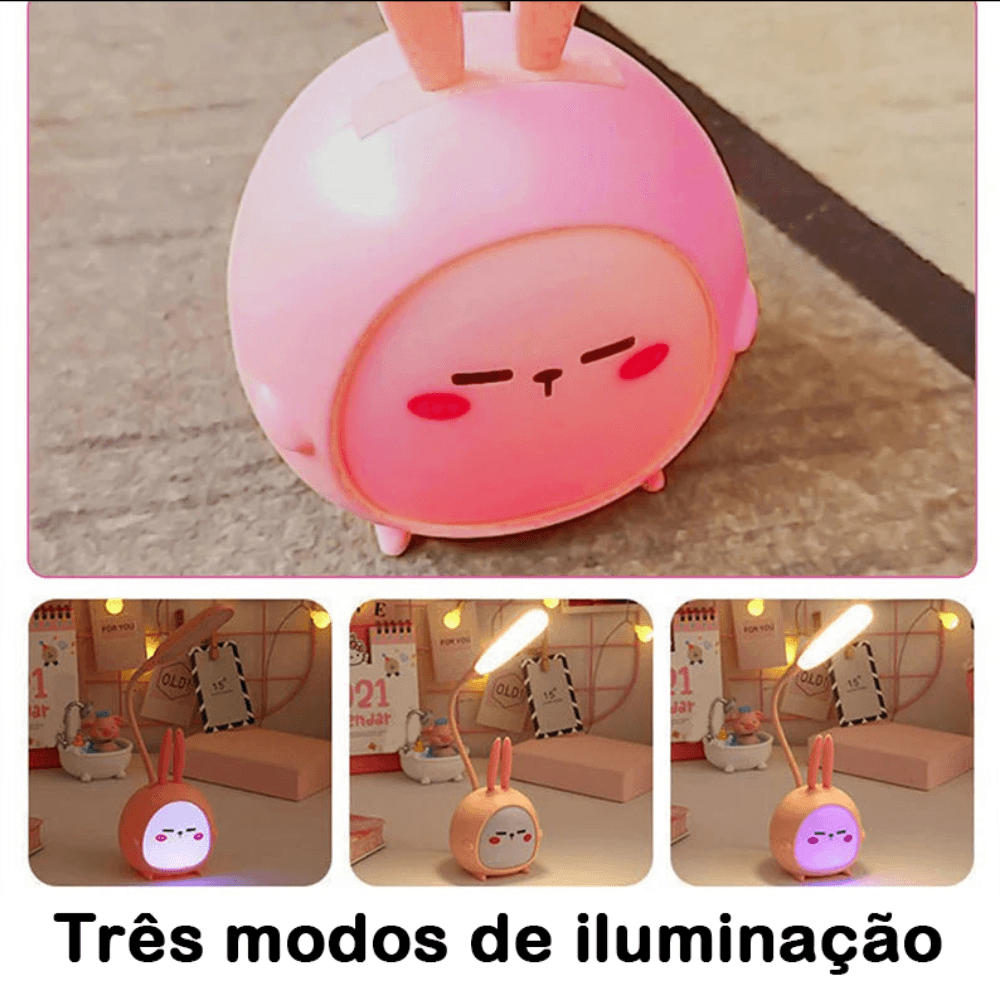 Luminária Coelho LED Colorida USB com Proteção Ocular - Oftaluz