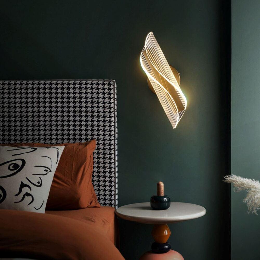 Luminária Arandela de Parede Luxy Dourada em Acrílico - Oftaluz