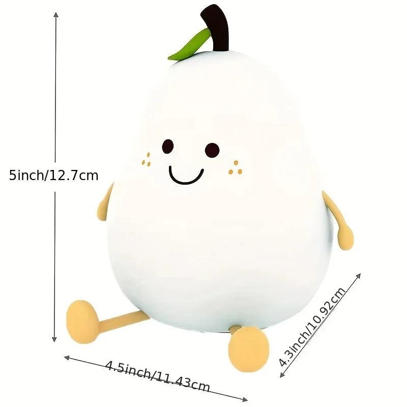 LED Fruta Fofa - Recarga USB | Lâmpada de Silicone para Quarto Infantil - Oftaluz