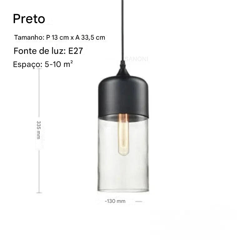 Pendente Prestige Vidro Fumê