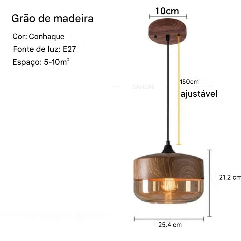 Pendente Prestige Vidro Fumê