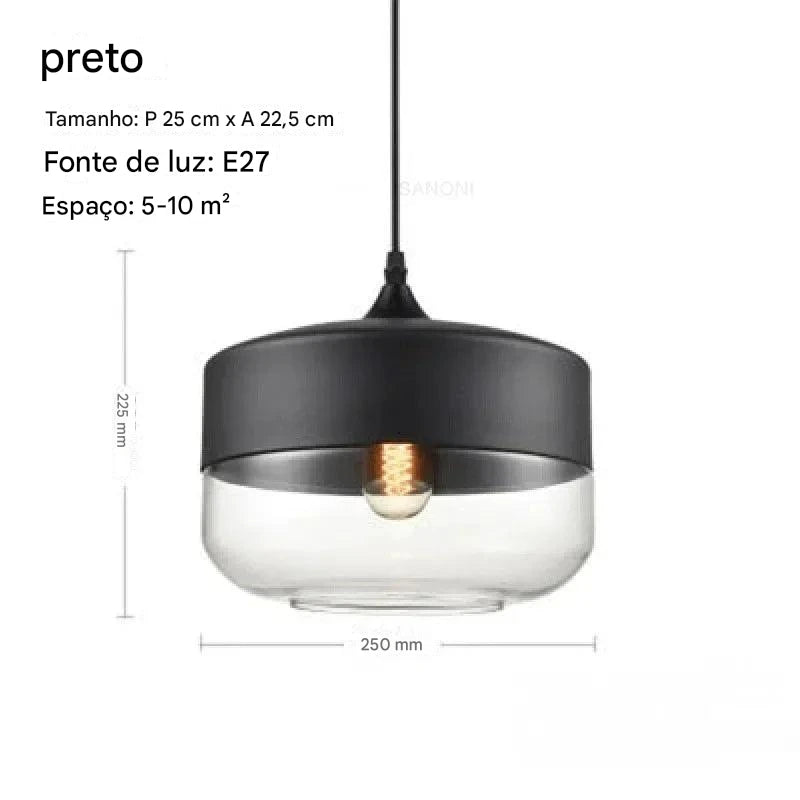 Pendente Prestige Vidro Fumê