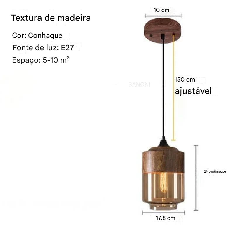 Pendente Prestige Vidro Fumê