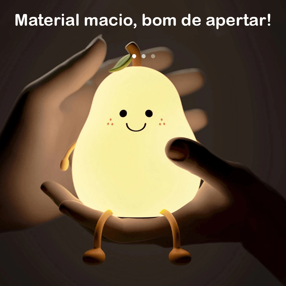 LED Fruta Fofa - Recarga USB | Lâmpada de Silicone para Quarto Infantil - Oftaluz