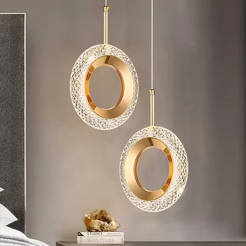 Pendente Anilha Dupla Cristal Circular