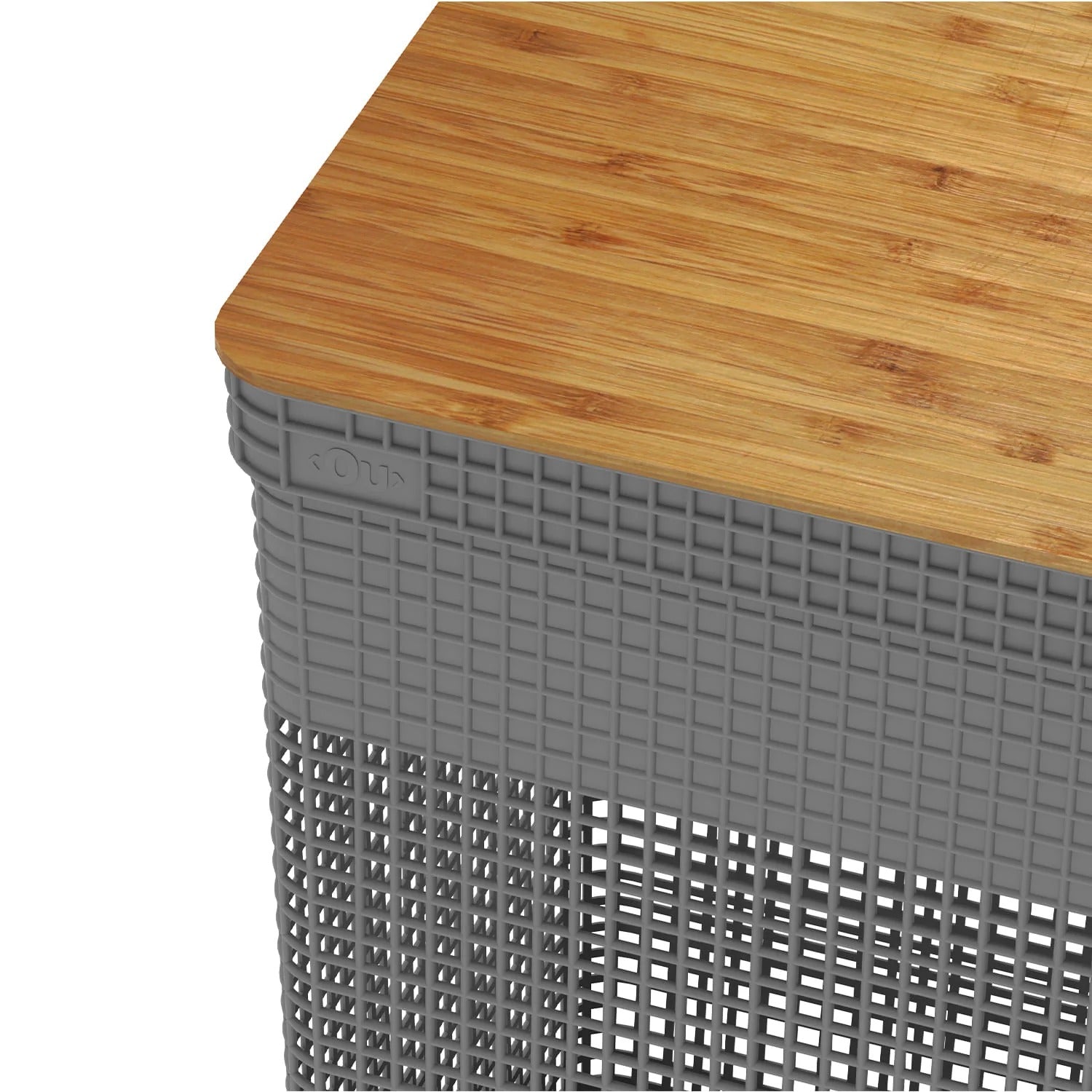 Cesto Roupa Suja 49L com Tampa de Bambu – Organização com Design Natural
