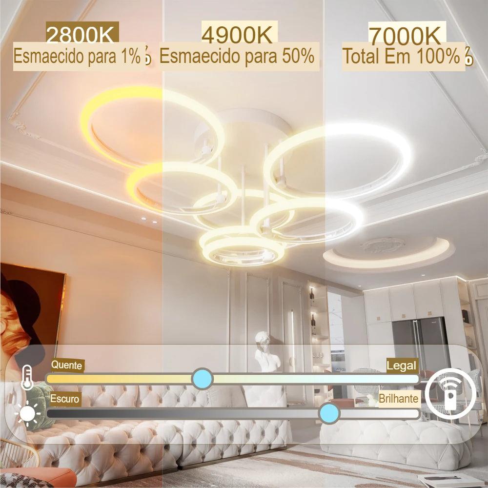 Luminária De Teto Led Controle Inteligente OUQI - Oftaluz