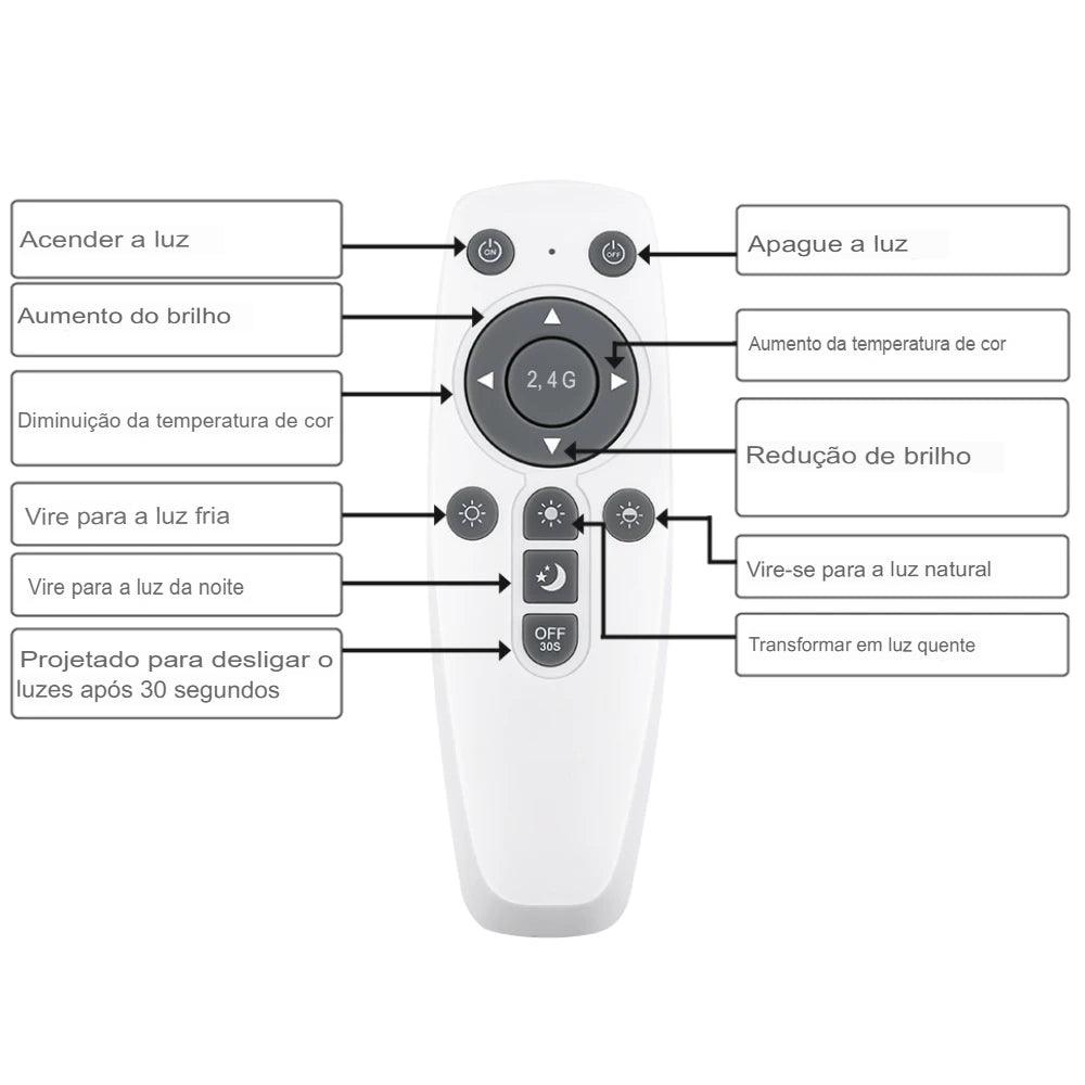 Luminária De Teto Led Controle Inteligente OUQI - Oftaluz
