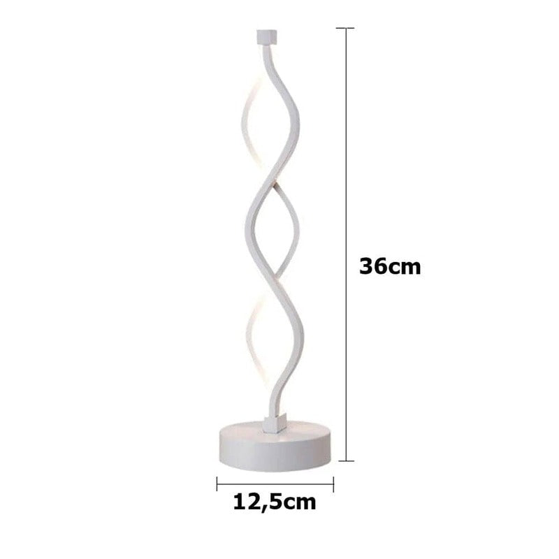 Luminária de Mesa LED Espiral Duplo - Branco