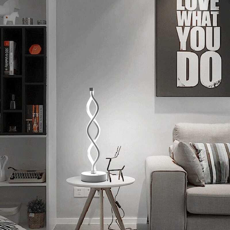 Luminária de Mesa LED Espiral Duplo - Branco