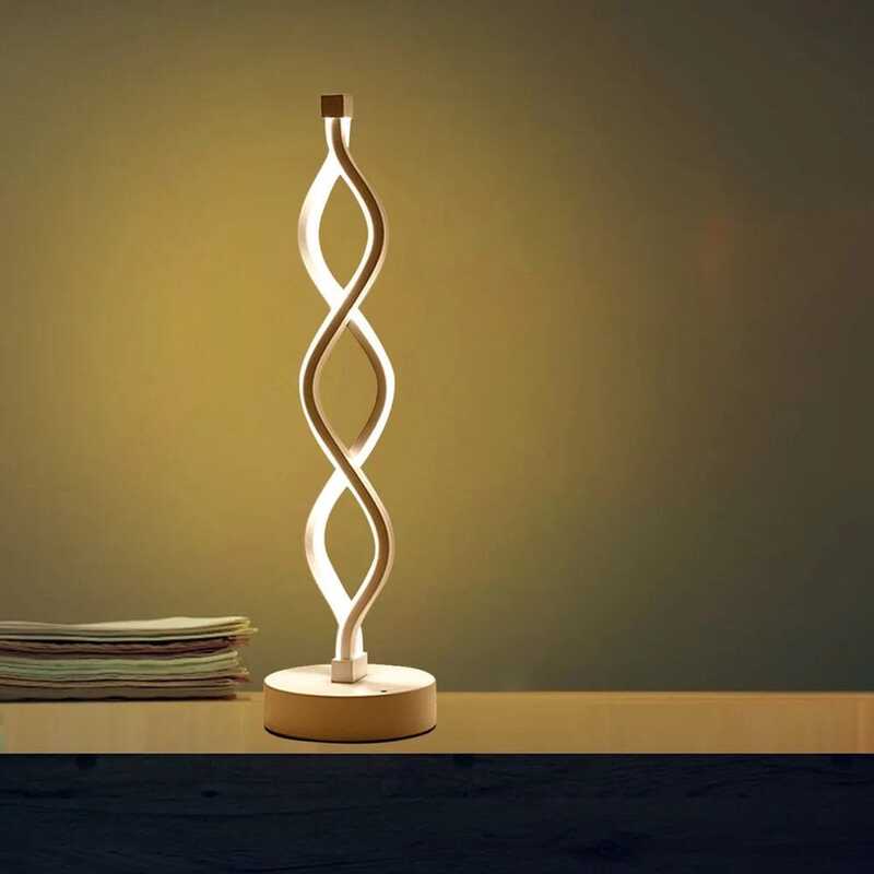Luminária de Mesa LED Espiral Duplo - Branco
