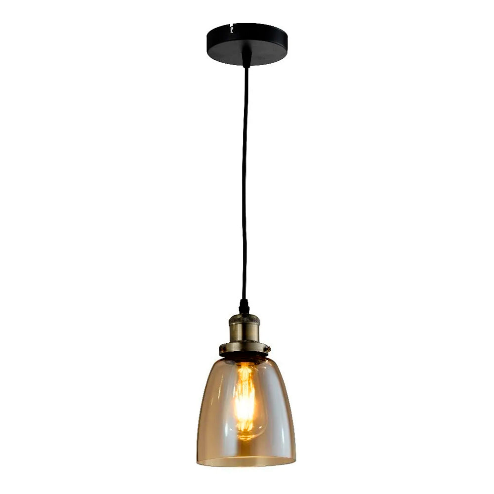 Pendente de Vidro Moderno Âmbar Oval