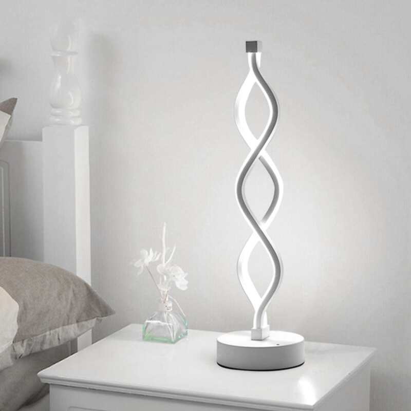 Luminária de Mesa LED Espiral Duplo - Branco