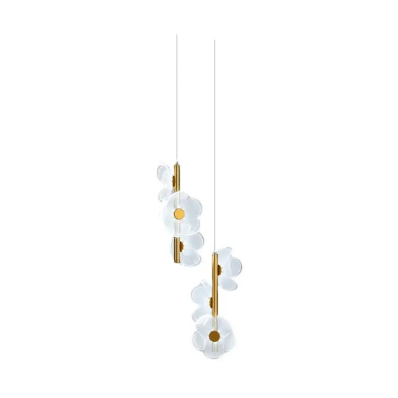 Luminária Pendente Duplo Fiore em Cristal e Acrílico