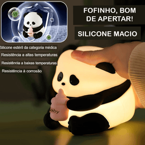 Abajur Panda de Silicone | LED RBG Recarregável - Oftaluz