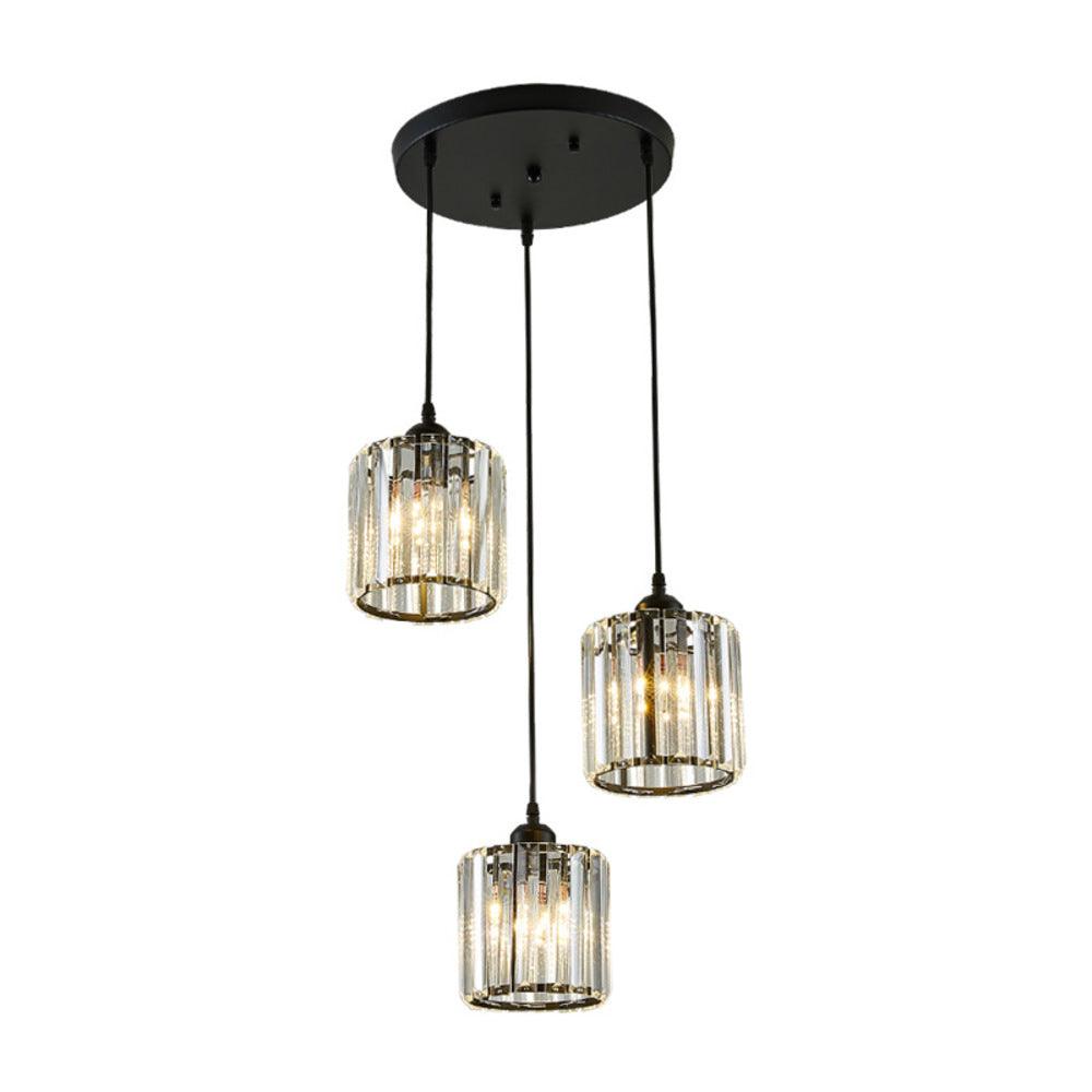 Luminária Pendente Redonda de Cristal | 3 Luzes |  Voltage 110-220V - Oftaluz