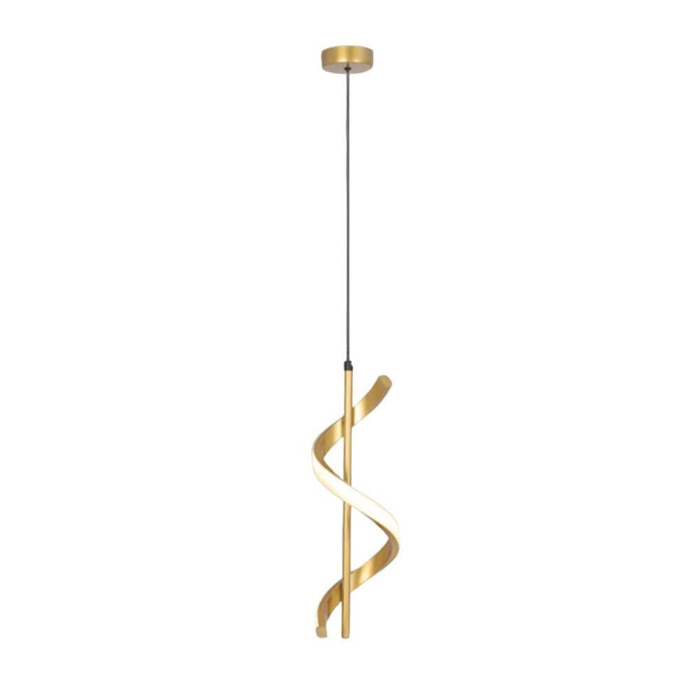 Lustre Pendente Espiral Dourado LED - Oftaluz