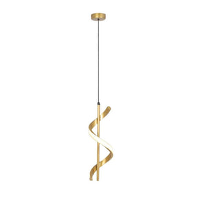 Lustre Pendente Espiral Dourado LED - Oftaluz