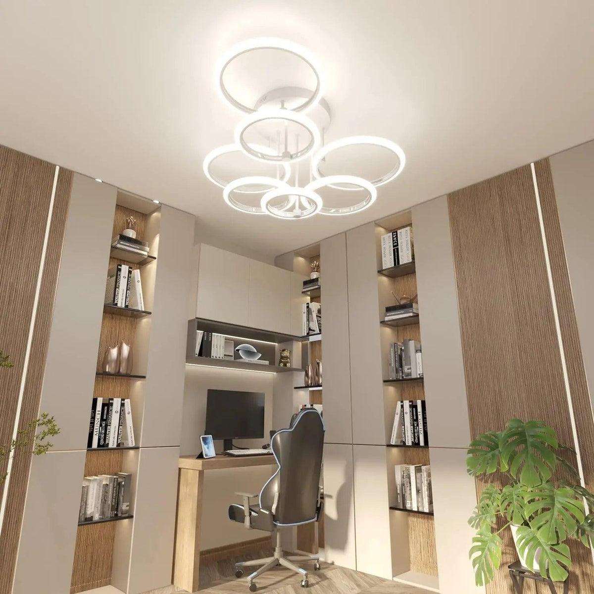 Luminária De Teto Led Controle Inteligente OUQI - Oftaluz