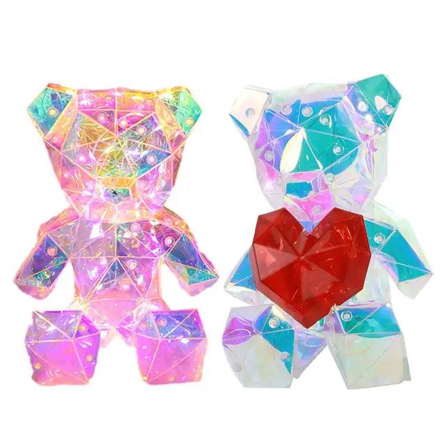 Luminária LED 3D Urso Brilhante: Lâmpada Projetora USB - Oftaluz
