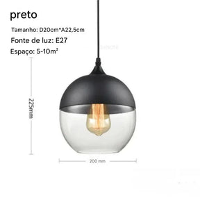 Pendente Prestige Vidro Fumê