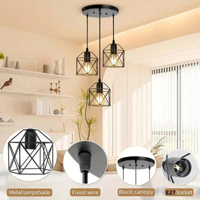 Pendentes Diamante Aramado Preto Cabo Regulável 2m - Oftaluz