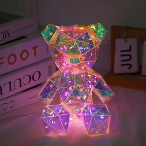 Luminária LED 3D Urso Brilhante: Lâmpada Projetora USB - Oftaluz