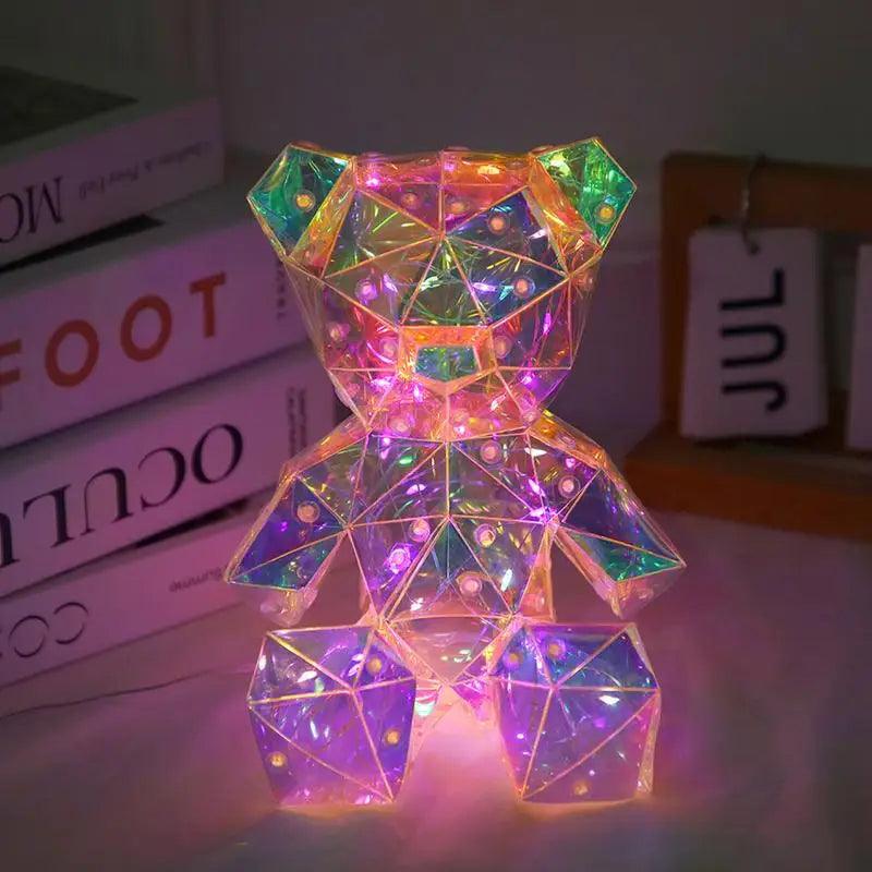 Luminária LED 3D Urso Brilhante: Lâmpada Projetora USB - Oftaluz