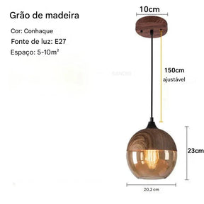 Pendente Prestige Vidro Fumê