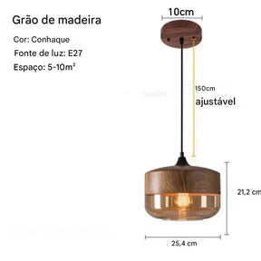 Pendente Prestige Vidro Fumê