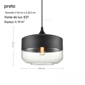 Pendente Prestige Vidro Fumê