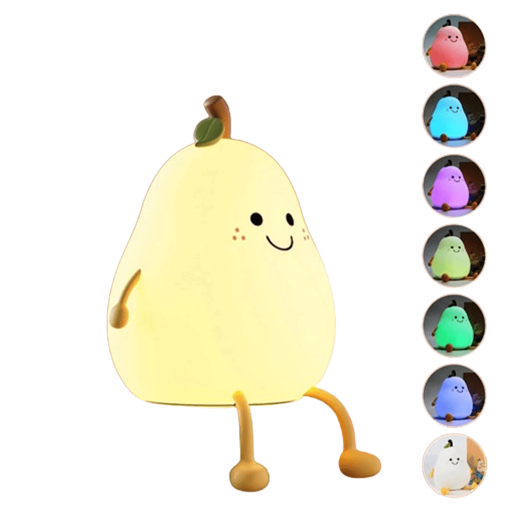 LED Fruta Fofa - Recarga USB | Lâmpada de Silicone para Quarto Infantil - Oftaluz