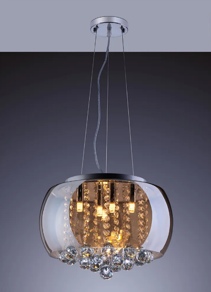 Lustre Cristal Âmbar 4 Lâmpadas LED G9 Bivolt