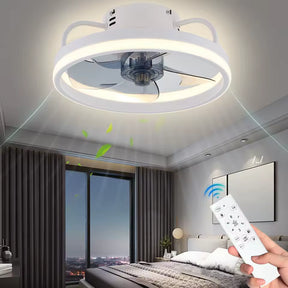 Ventilador Teto Portátil LED 55W c/ Controle Bivolt (110V / 220V) – Instalação Rápida e Design Moderno