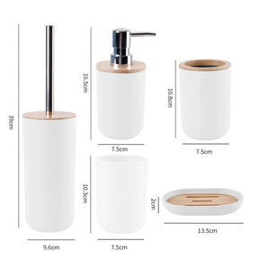 Conjunto para Banheiro Essence – 4 Peças em Bambu e Plástico