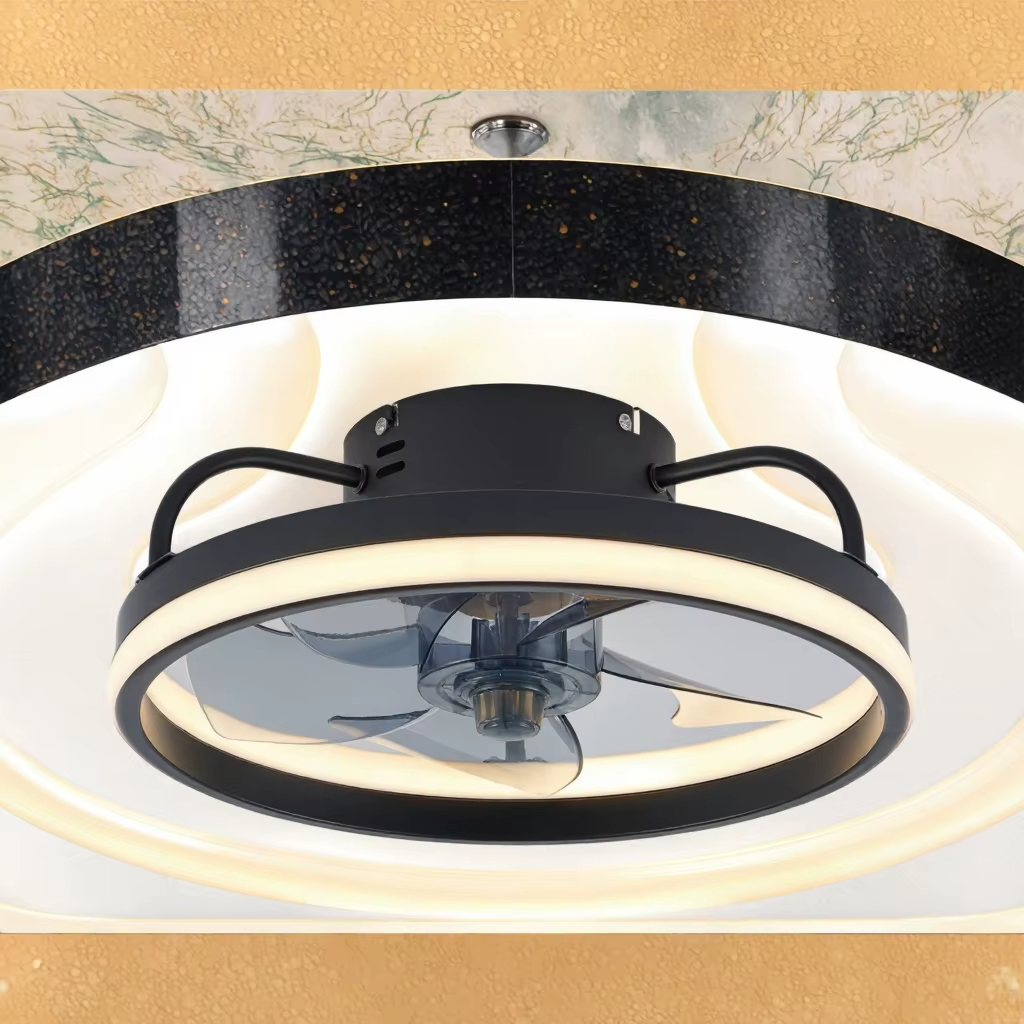 Ventilador Teto Portátil LED 55W c/ Controle Bivolt (110V / 220V) – Instalação Rápida e Design Moderno