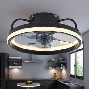 Ventilador Teto Portátil LED 55W c/ Controle Bivolt (110V / 220V) – Instalação Rápida e Design Moderno