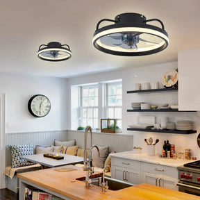 Ventilador Teto Portátil LED 55W c/ Controle Bivolt (110V / 220V) – Instalação Rápida e Design Moderno