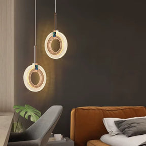 Pendente Anilha Dupla Cristal Circular
