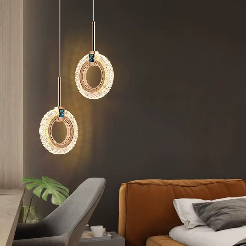 Pendente Anilha Dupla Cristal Circular